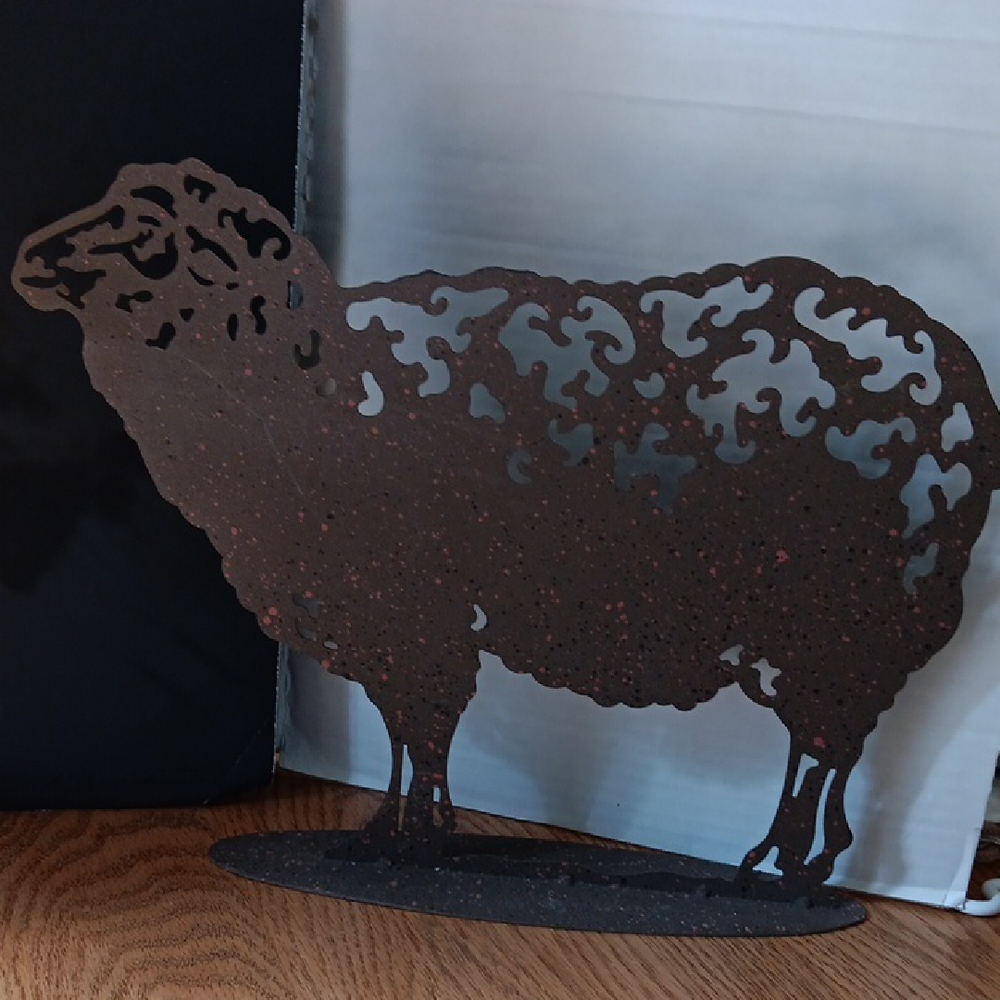 Rustic Metal Sheep Silhouette Decor